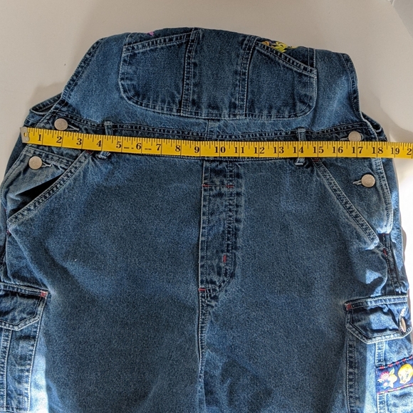 Vintage Tweety Bib Denim Overalls Shorts - Picture 8 of 14